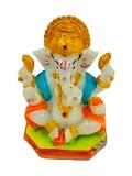 Beautiful n Colorful Fiber Very Small Ganesh Statue - 3.5" # 8